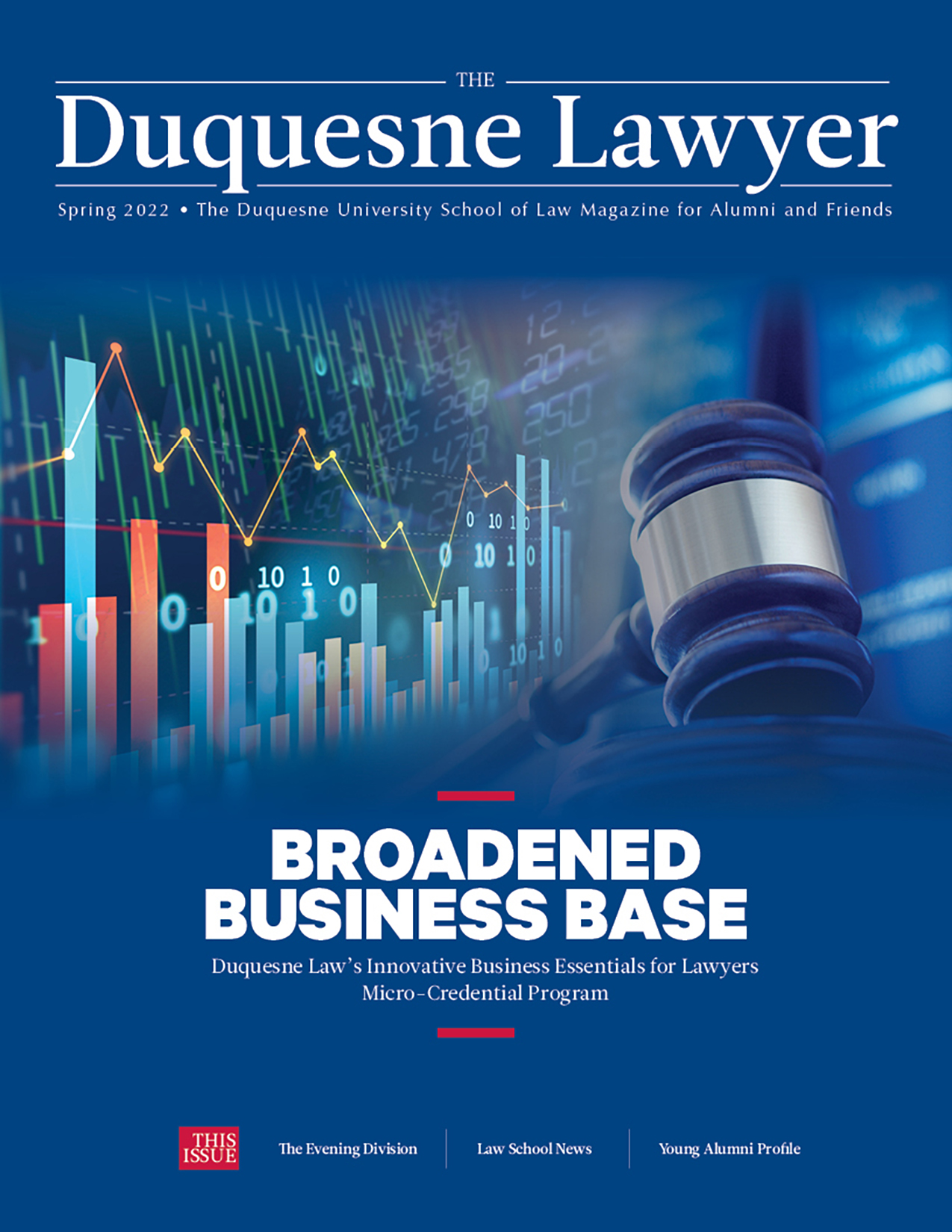Duquesne Lawyer Magazine Cover Spring 2022 Issue