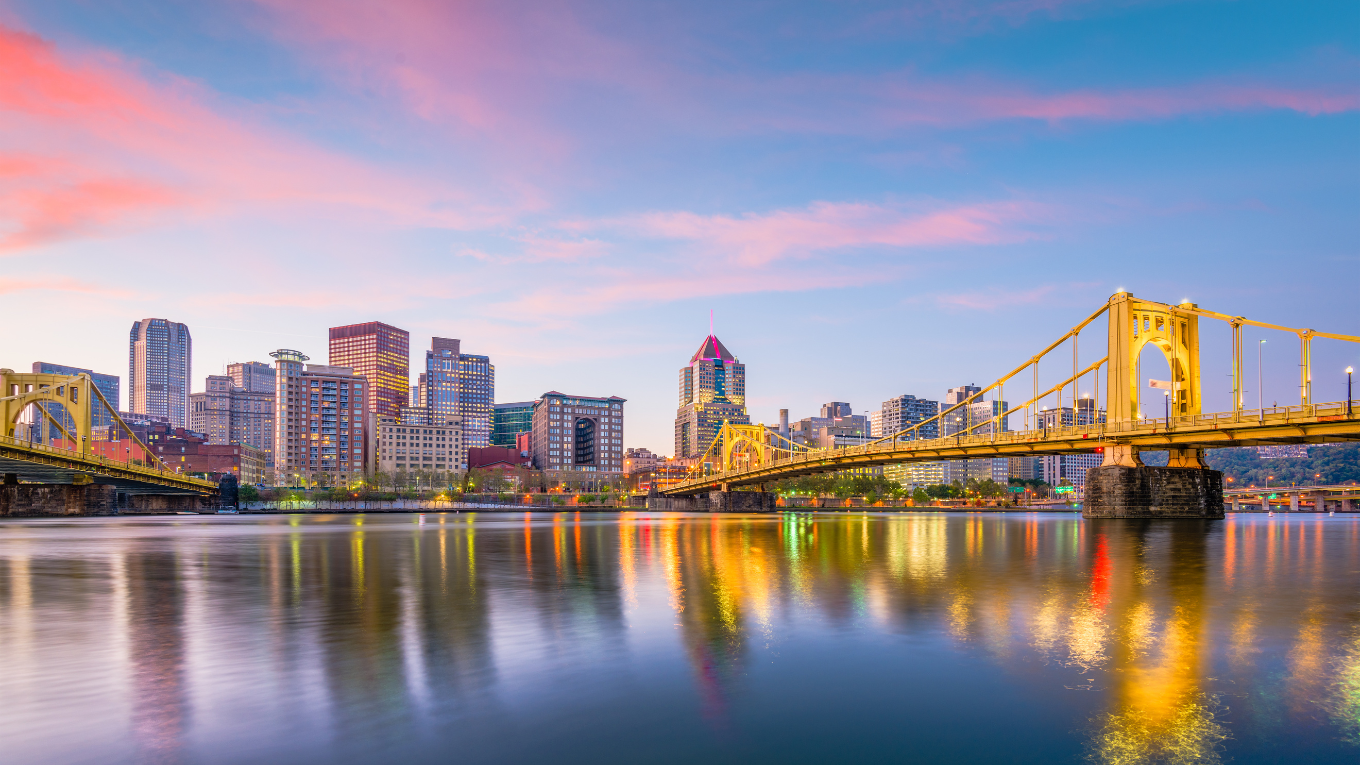 Pittsburgh city sunset
